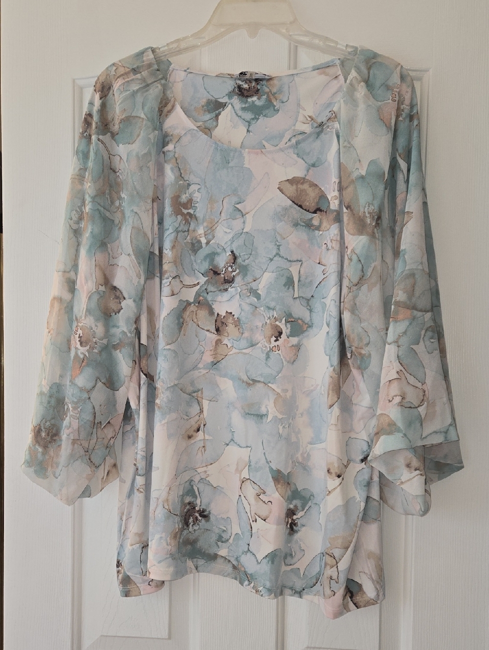 2x Calvin Klein Turquois Floral Bluse